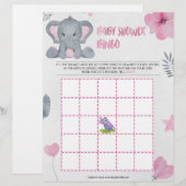 Baby Shower Bingo [Baby Olifant [Roze]] Briefhoofd (Voorkant / Achterkant)