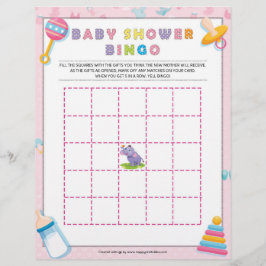 Baby shower Bingo [Baby roze] Briefhoofd