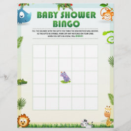Baby shower Bingo Baby shower Game [Dierthema] Briefhoofd