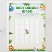 Baby shower Bingo Baby shower Game [Dierthema] Briefhoofd (Voorkant / Achterkant)