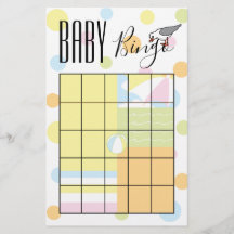 Baby shower BINGO Beach Flyer