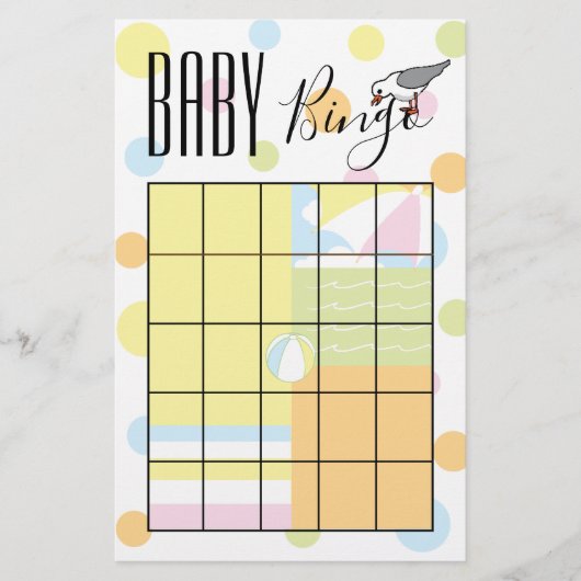 Baby shower BINGO Beach Flyer (Voorkant)