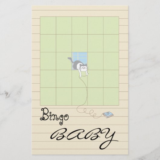 Baby shower BINGO "Blue/Build A Library" Flyer (Voorkant)