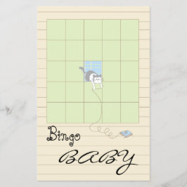 Baby shower BINGO "Blue/Build A Library" Flyer