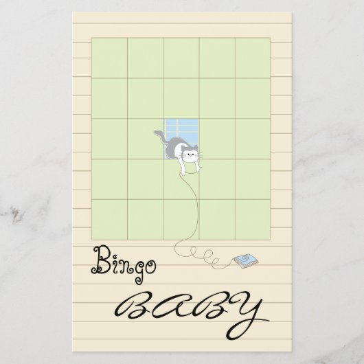 Baby shower BINGO "Blue/Build A Library" Flyer (Voorkant)