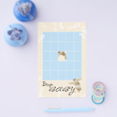 Baby shower BINGO "Blue/Cream Turtle" Flyer (Enkel)