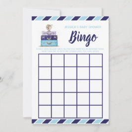 Baby shower bingo Blue-game Kaart