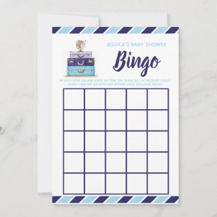 Baby shower bingo Blue-game Kaart