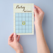 Baby shower BINGO Blue Green OWL Flyer (Hand)