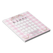 Baby shower Bingo BOHO Baby Pink Gingham Notitieblok (Schuin)