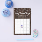 Baby shower Bingo Boy Rustic Snowflake Baby Bingo Flyer (Enkel)