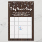 Baby shower Bingo Boy Rustic Snowflake Bingo Kaart (Voorkant)
