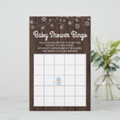 Baby shower Bingo Boy Rustic Snowflake Bingo Kaart (Staand voorkant)
