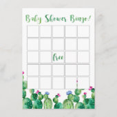 Baby shower Bingo Cactus Fiesta Theme Kaart (Voorkant)