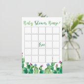 Baby shower Bingo Cactus Fiesta Theme Kaart (Staand voorkant)