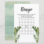 Baby shower Bingo Cactus Floral Taco over Love (Voorkant / Achterkant)