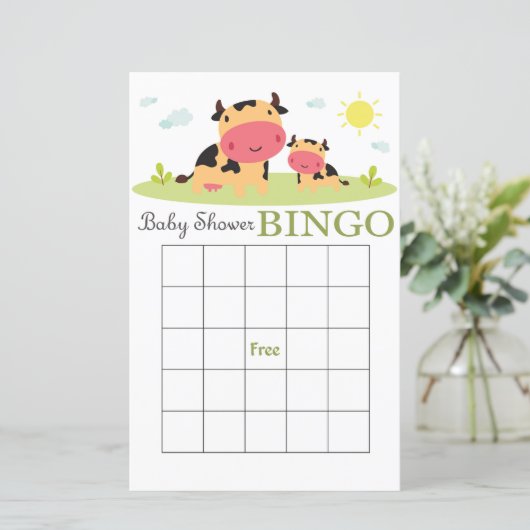 Baby shower bingo card (Staand voorkant)