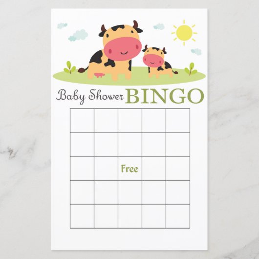 Baby shower bingo card (Voorkant)