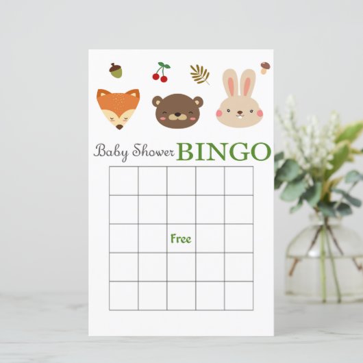 Baby shower bingo card (Staand voorkant)