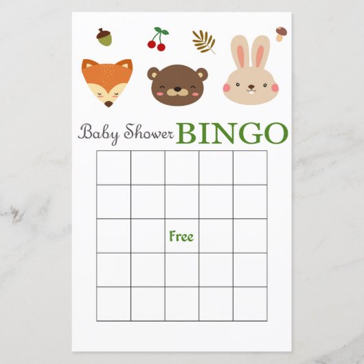 Baby shower bingo card (Voorkant)