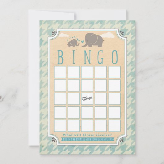 baby shower Bingo Cards Kaart (Voorkant)