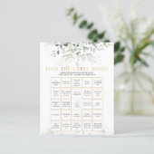Baby shower Bingo Cards nodigt uit - vind de Gast (Staand voorkant)