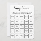 Baby Shower Bingo Cards, Unique Prefilled Baby Bin Kaart (Voorkant)