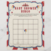Baby shower Bingo [Circus Theme] Briefhoofd (Voorkant)