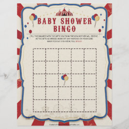 Baby shower Bingo [Circus Theme] Briefhoofd