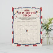 Baby shower Bingo [Circus Theme] Briefhoofd (Staand voorkant)