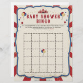 Baby shower Bingo [Circus Theme] Briefhoofd (Voorkant / Achterkant)