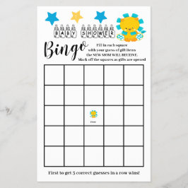 Baby shower Bingo Colorful Lion Game Kaart