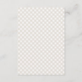 Baby shower bingo cute neutral gingham party card kaart (Achterkant)