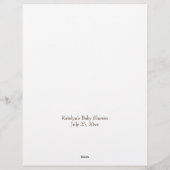 Baby shower bingo de bruine gepersonaliseerde sjab briefhoofd (Achterkant)