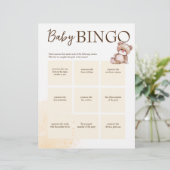 Baby shower bingo de bruine gepersonaliseerde sjab briefhoofd (Staand voorkant)