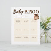 Baby shower bingo de bruine gepersonaliseerde sjab briefhoofd (Staand voorkant)