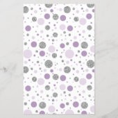 Baby shower Bingo, Faux Confetti, Paars, Zilver Flyer (Achterkant)