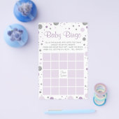 Baby shower Bingo, Faux Confetti, Paars, Zilver Flyer (Enkel)