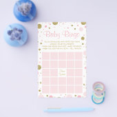 Baby shower Bingo, Faux Confetti, Roze, Goud Flyer (Enkel)