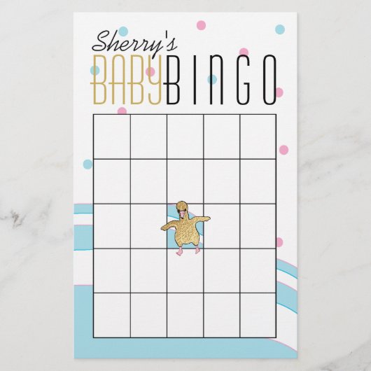 Baby shower BINGO "Flamingo Mam & Baby" Flyer (Voorkant)