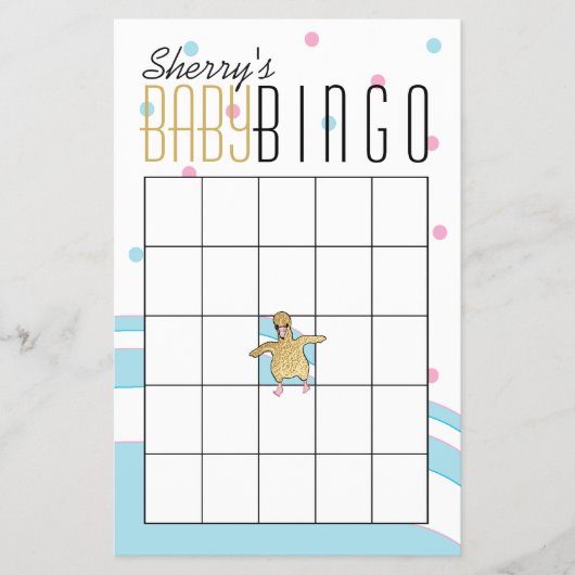 Baby shower BINGO "Flamingo Mam & Baby" Flyer (Voorkant)