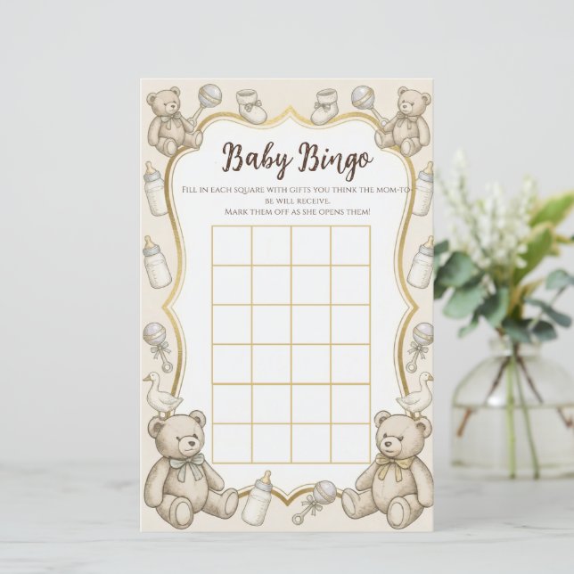 Baby Shower Bingo Game (Staand voorkant)