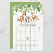 Baby shower Bingo Game Activity Woodland Animals (Voorkant / Achterkant)