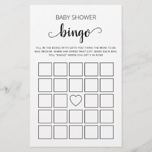 Baby shower Bingo Game Baby shower