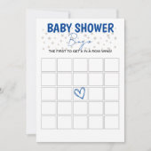 Baby shower Bingo Game Blauwe Uitnodiging (Voorkant)