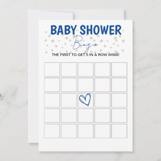 Baby shower Bingo Game Blauwe Uitnodiging (Voorkant)