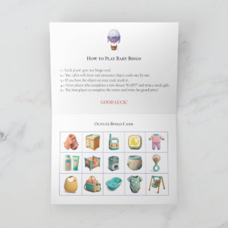 Baby Shower Bingo Game Board12. Fun Party Feestdagen Kaart