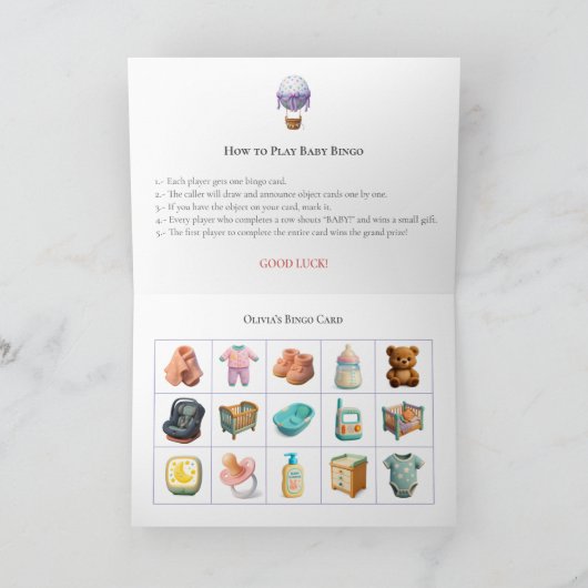 Baby Shower Bingo Game Board13. Fun Party Feestdagen Kaart (Binnen)