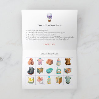 Baby Shower Bingo Game Board13. Fun Party Feestdagen Kaart