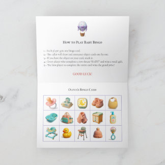 Baby Shower Bingo Game Board14. Fun Party Feestdagen Kaart